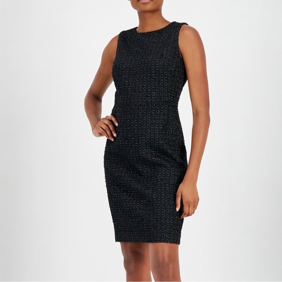NWT Anne Klein Black Women's Boucle Sheath Dress - Sz 2 MSRP $119 -  threedaughtersproperties.com
